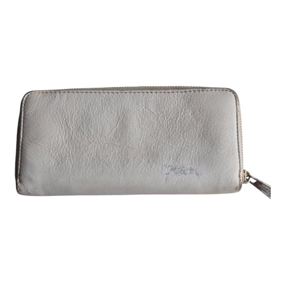 Michael Kors Wallet Womens White Gold Zip Around Logo Good Condition Flaw - Picture 4 of 13